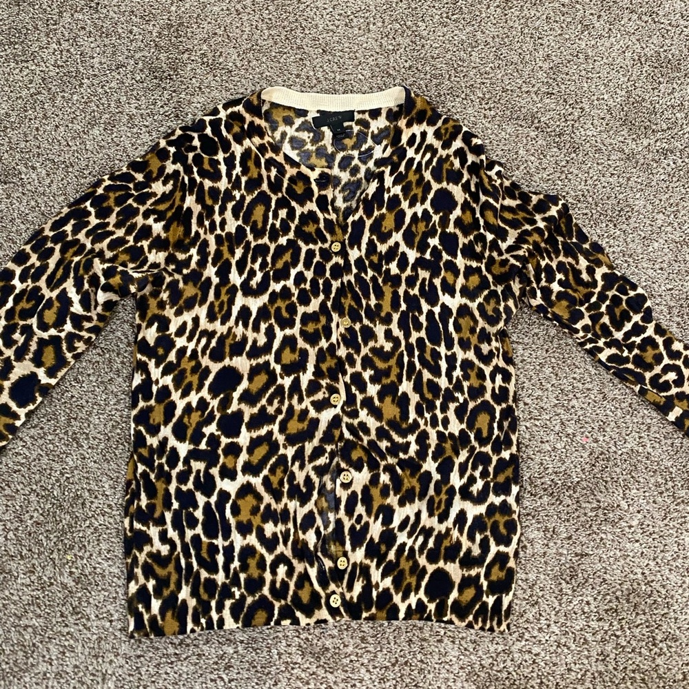 JCREW cheetah cardigan